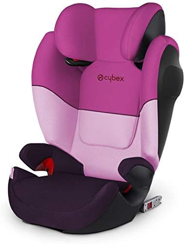 Cybex Silver Solution M-Fix SL: High Back Booster, Adjustable Headrest, ISOFIX Compatible, Group 2/3 (15-36 kg), From Approx 3-12 Years, Purple Rain