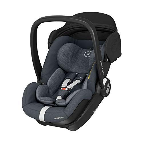 Maxi-Cosi Marble: Near Lie Flat Reclining Baby Seat with ISOFIX Base, Group 0+, i-Size, 40-85 cm (from Birth to approx 15 months), Essential Graphite.