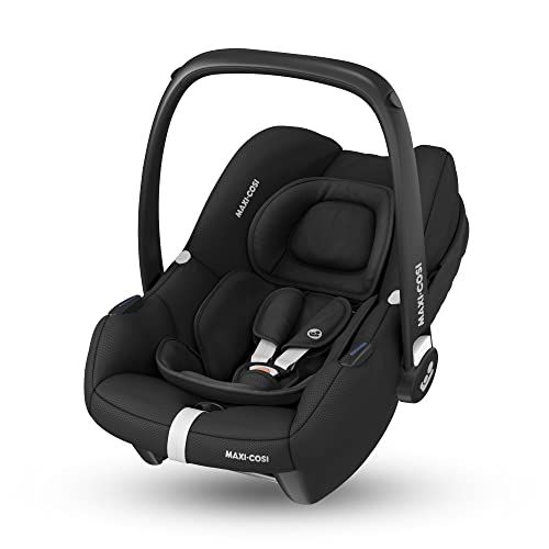 Maxi-Cosi CabrioFix: Baby Car Seat, 0–12 Months, Max. 12kg, Lightweight Car Seat Newborn (3.2kg), Large Sun Canopy, Extra Padded Seat, Fits most Maxi-Cosi Pushchairs, Essential Black.