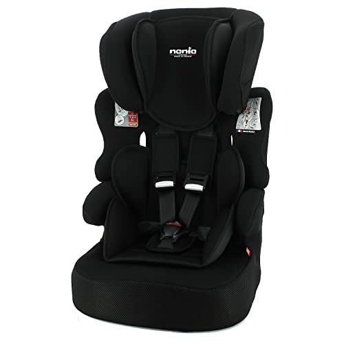 Nania Beline: Child Car Seat, Group 1/2/3 (9-36kg), Made in France, Height Adjustable Headrest (Beline Black)