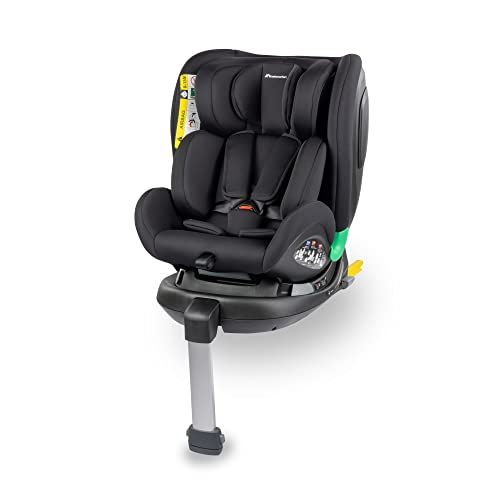 Bebeconfort EvolveFix Plus i-Size: 360 Swivel Car Seat, 0–12 Years, 40–150cm, Isofix Car Seat Group 0+/1/2/3, Rear Facing, 4 Recline Positions, Side Impact Protection, Support Leg, Black Mist