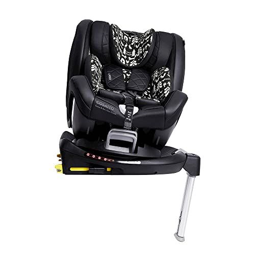 Cosatto Come & Go 360° Rotate Car Seat: 0-4 Years (0-105cm), iSize, ISOFIX, Side Impact Protection, Anti Escape, Extended Rear Facing, Includes Base (Black Silhouette)