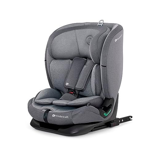 Kinderkraft ONETO3 I-Size: Child Car Seat, Base with Isofix, Top Tether, Reclining for Toddlers & Infant, Group 1/2/3, Up to 12 Years, Safety Certificate ECE R44/04, 9-36 kg, Gray